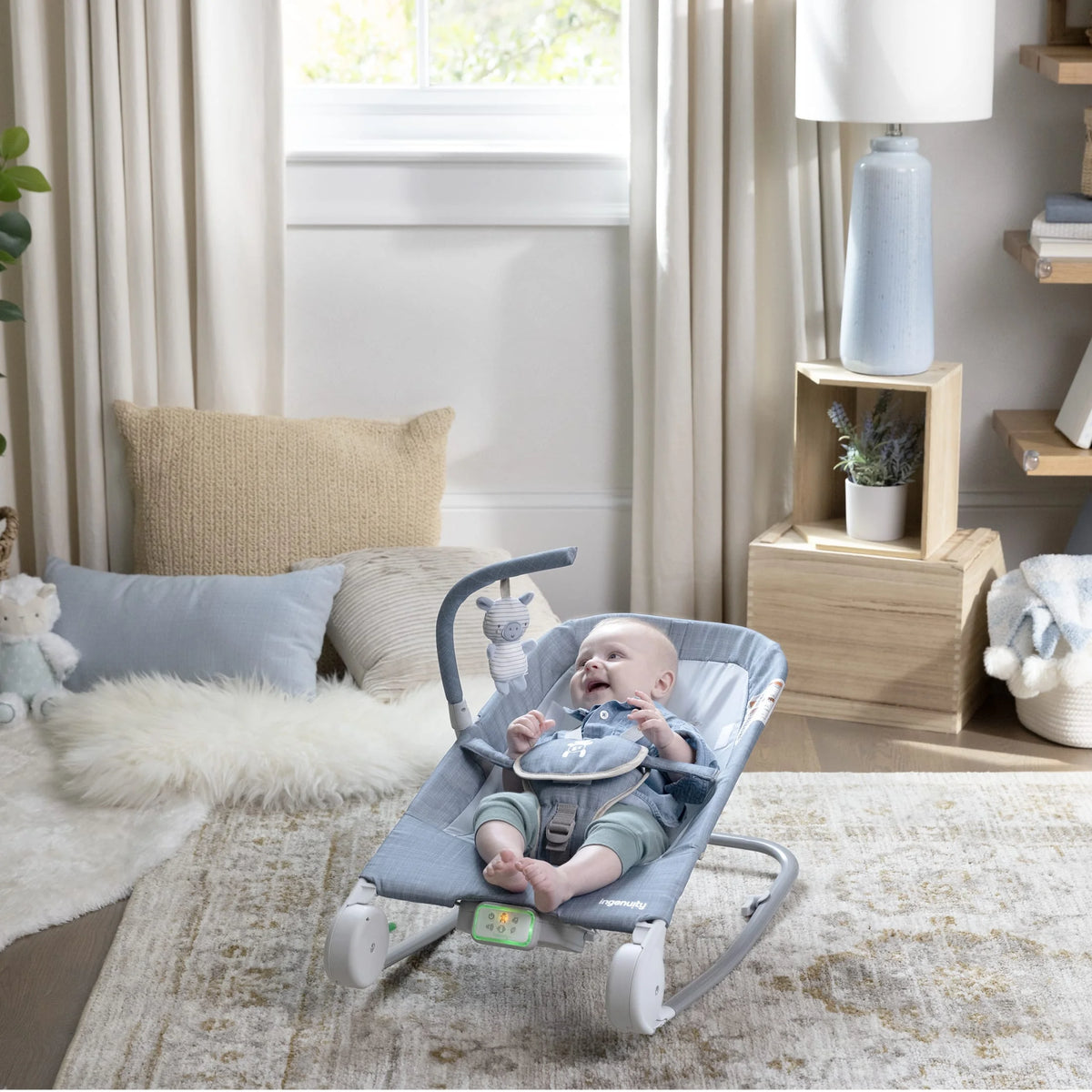 Blue Chambray Baby Massage Seat D989357