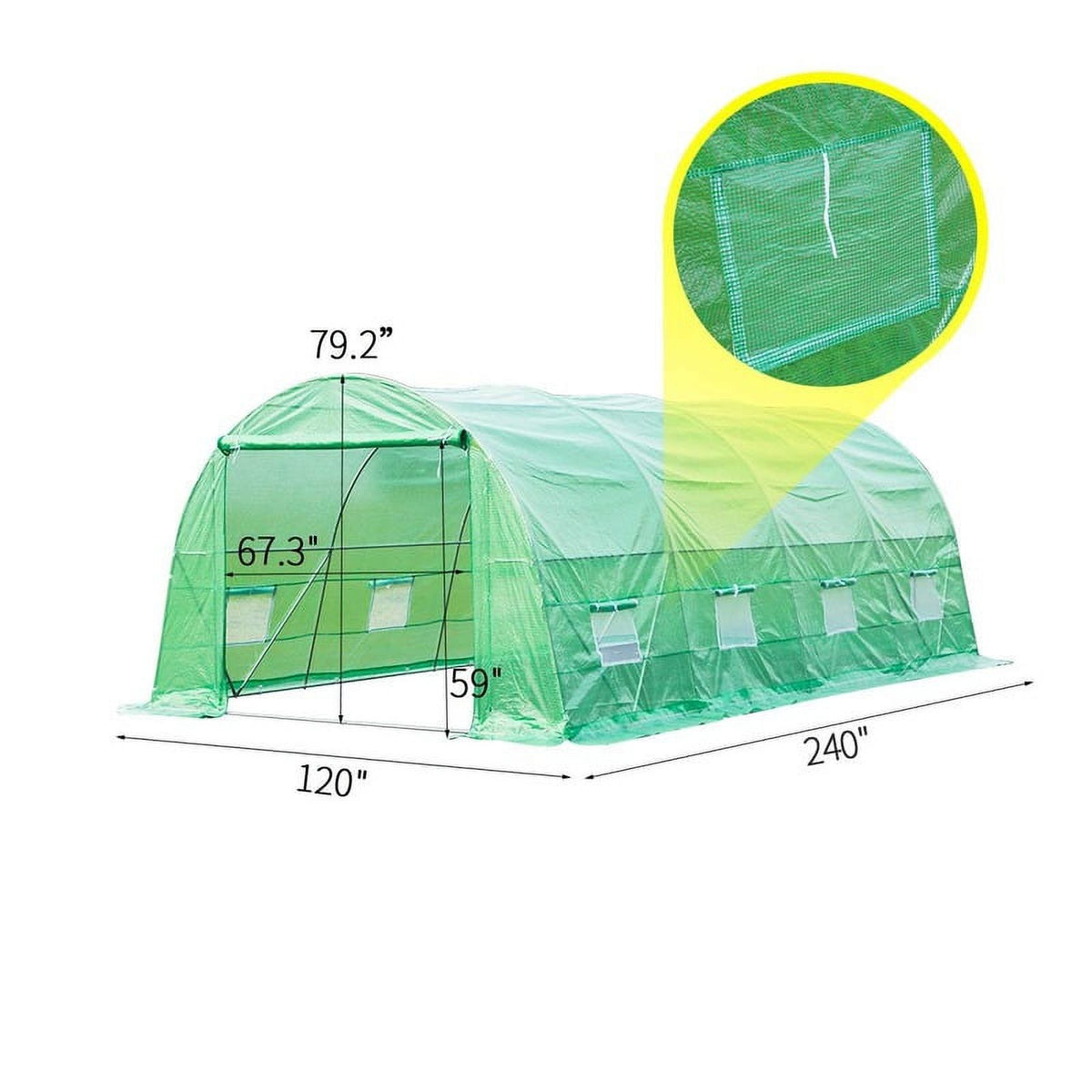 20' x 10' x 7' Portable Greenhouse Tunnel Tent U294254