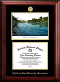 Gold Embossed Diploma Frame with Campus Images Lithograph J477367