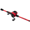 Baitcast Reel and Fishing Rod Combo, 7-Foot 2-Inch Medium Power Rod, Right-Hand Retrieve, Red/Black U5126