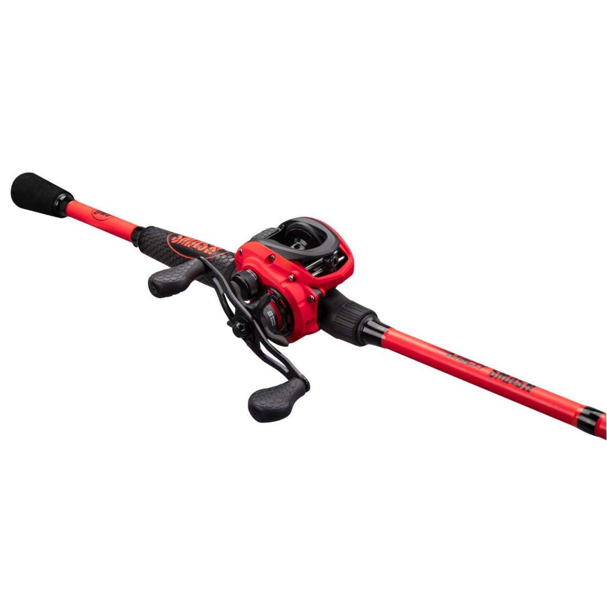 Baitcast Reel and Fishing Rod Combo, 7-Foot 2-Inch Medium Power Rod, Right-Hand Retrieve, Red/Black U5126