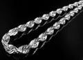 10K White Gold Rope Chain 6MM 20-30 Inches T340