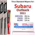 Subaru Outback Wiper Blades Set of 3 with Rear Wiper X143