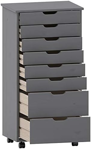 Gray Wood Rolling Storage Cart E149