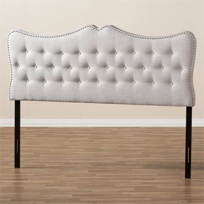 Tufted King Panel Headboard in Grayish Beige Q57177