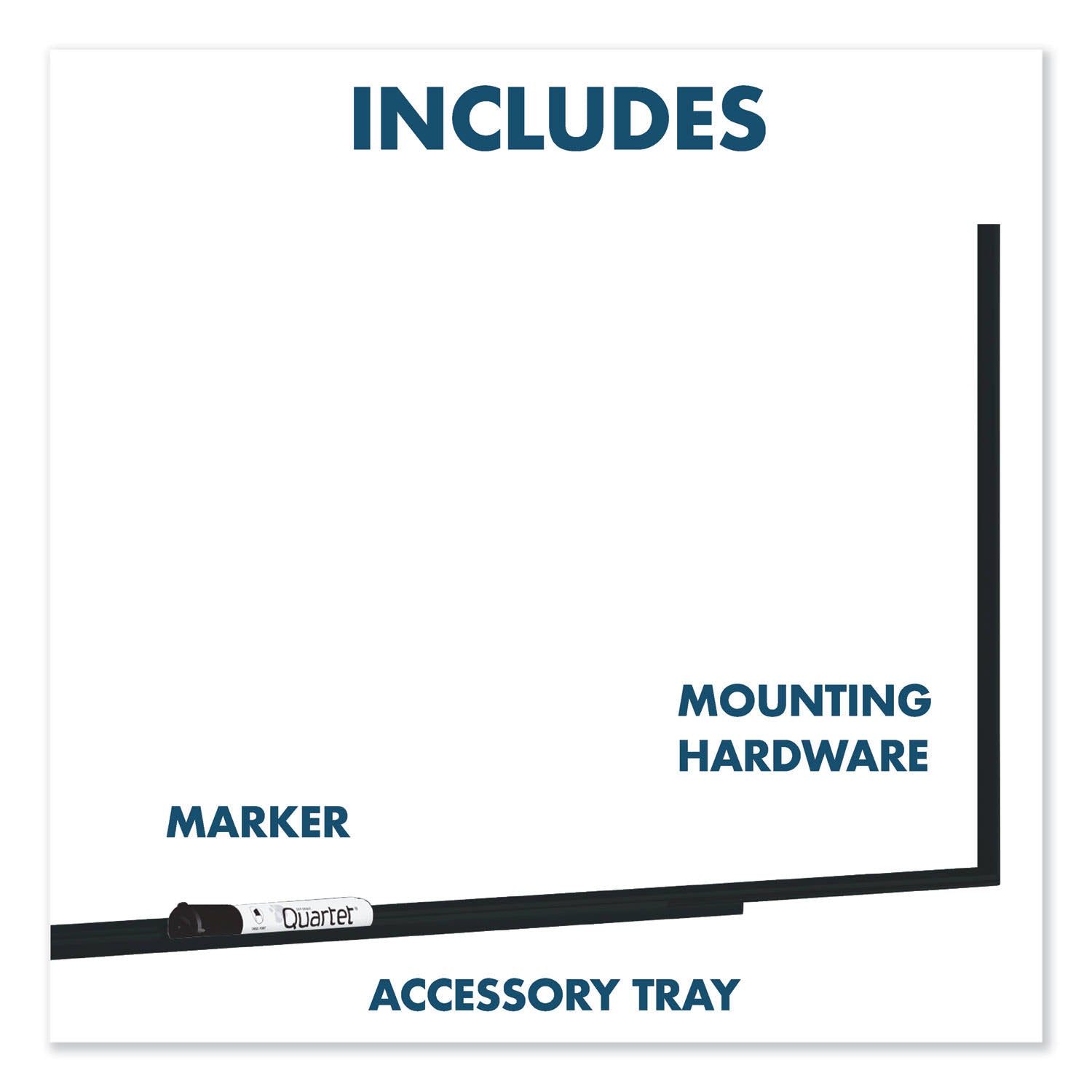 Black Frame Nano-Clean Magnetic Whiteboard W88186