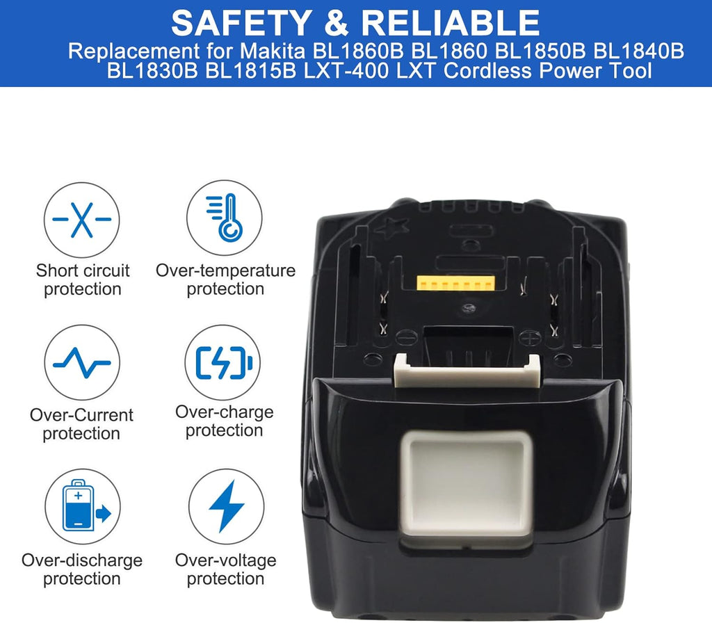 2 Packs 18 Volt 6.0Ah Replacement Battery with LED Indicator S584