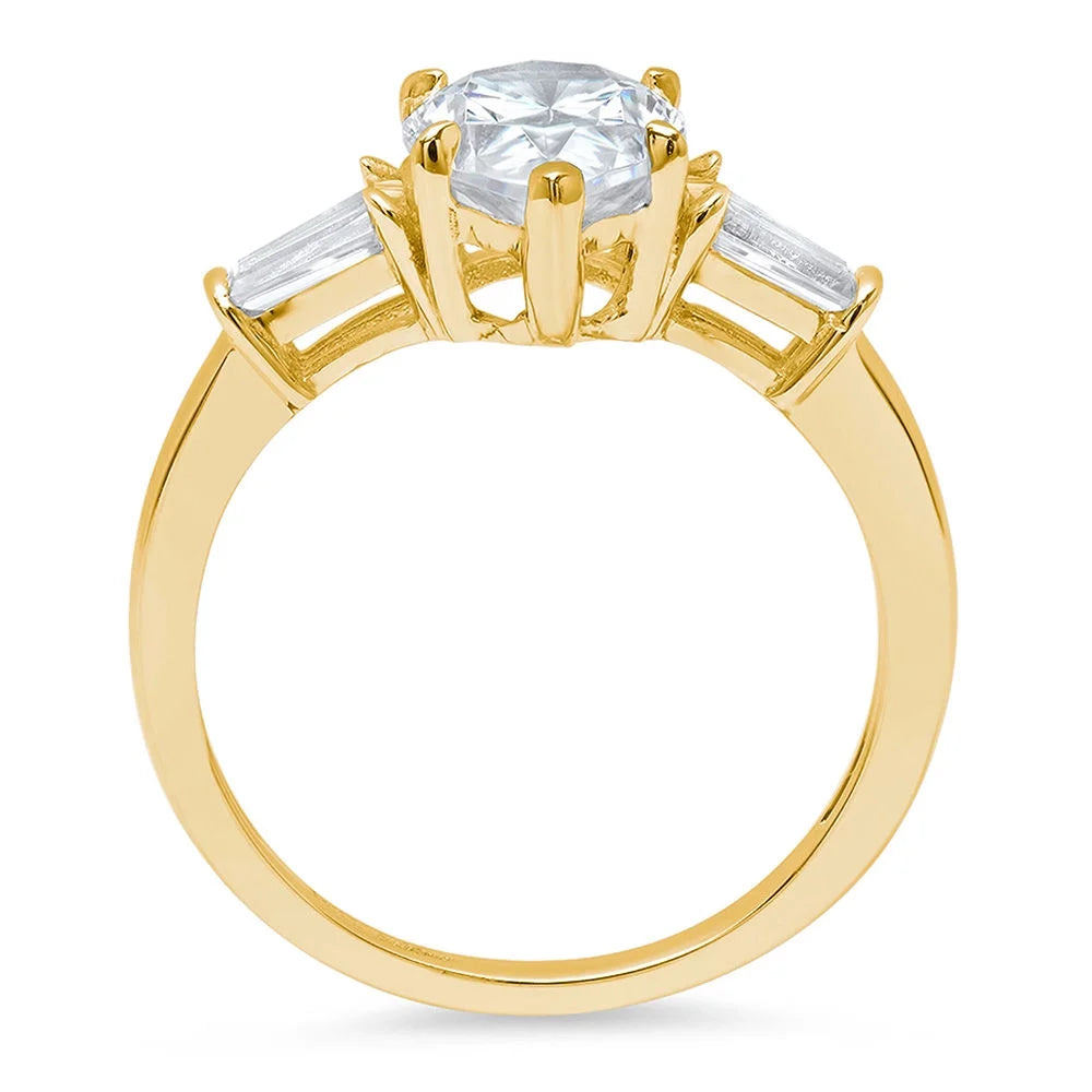 2.3 ct Pear Cut Natural Diamond Engagement Ring L3197