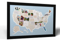 50 States USA Photo Map (Caribbean, Black Frame) E736152