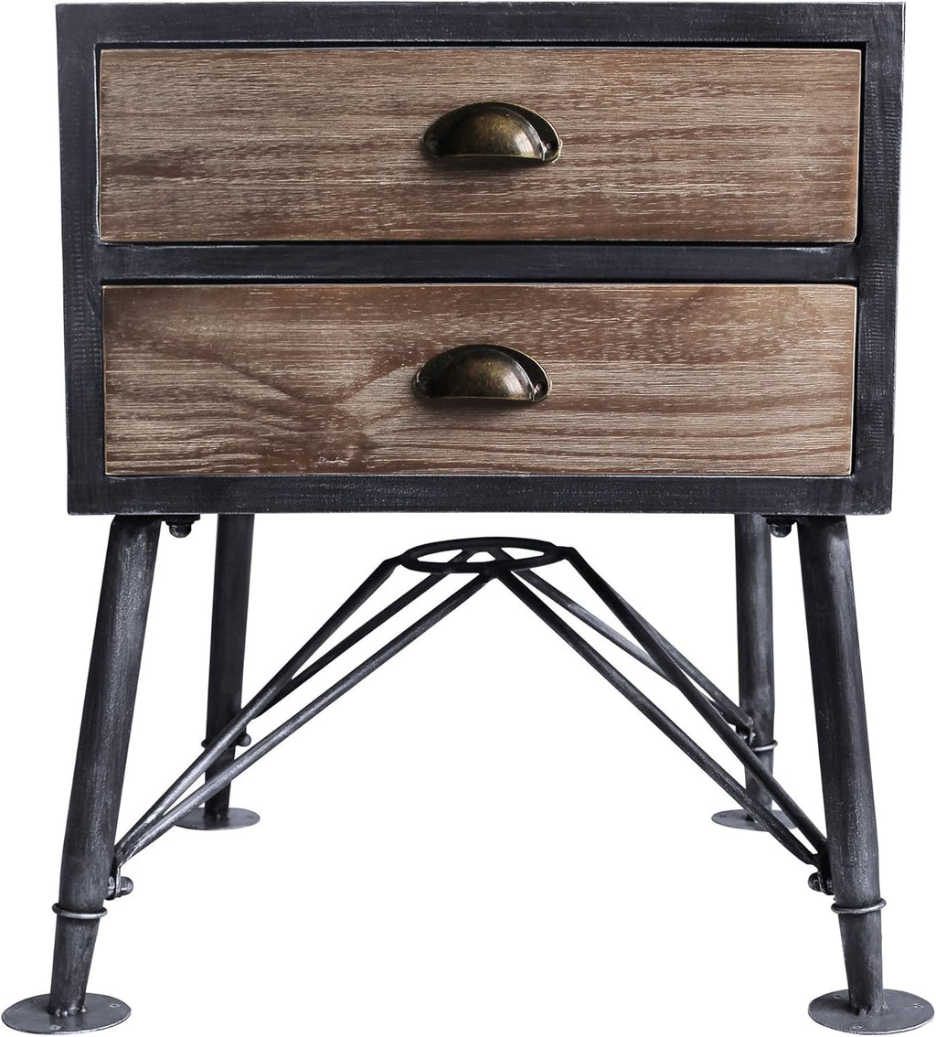 Industrial Gray 2-Drawer End Table X685907