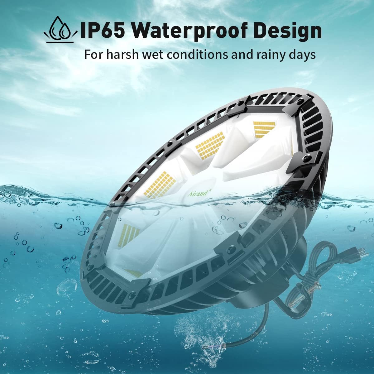 200W Dimmable LED High Bay Light, 28000LM, 100-277V, 5000-5500K, IP65 Waterproof H9134