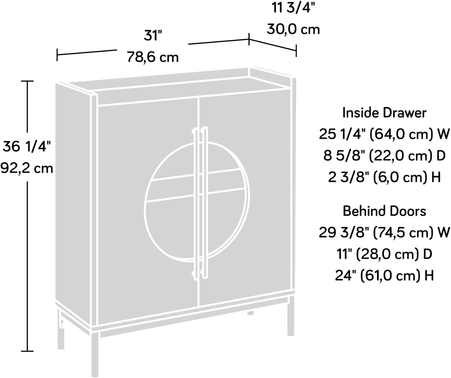 Storage Cabinet, Pearl Oak Finish S948