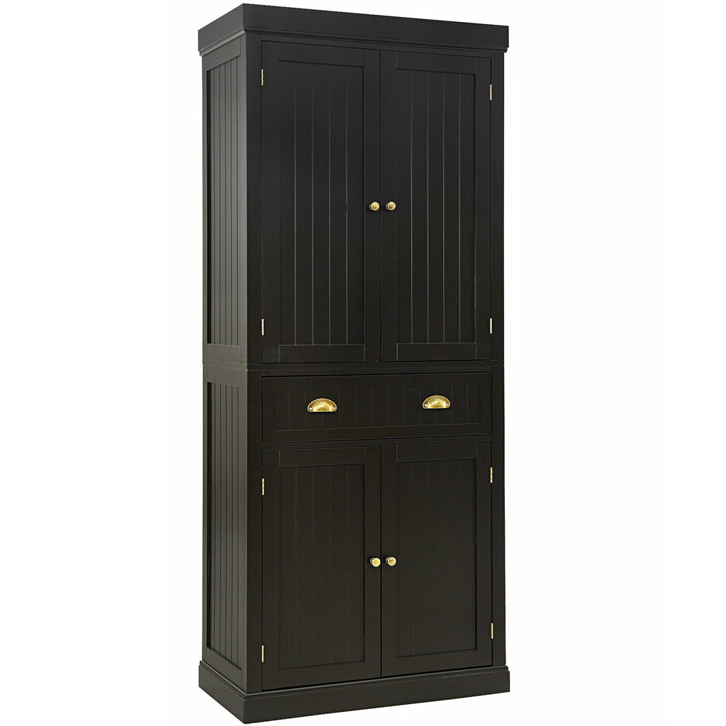 Freestanding Kitchen Pantry Cabinet with Shelves Espresso C186