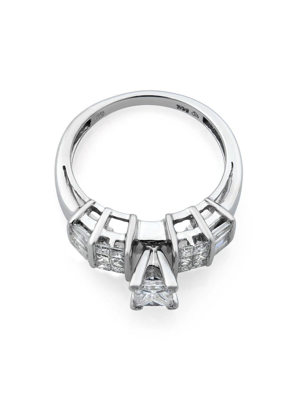 Princess Cut Diamond Engagement Ring 14K White Gold 1.00cts Size 7 Y263963