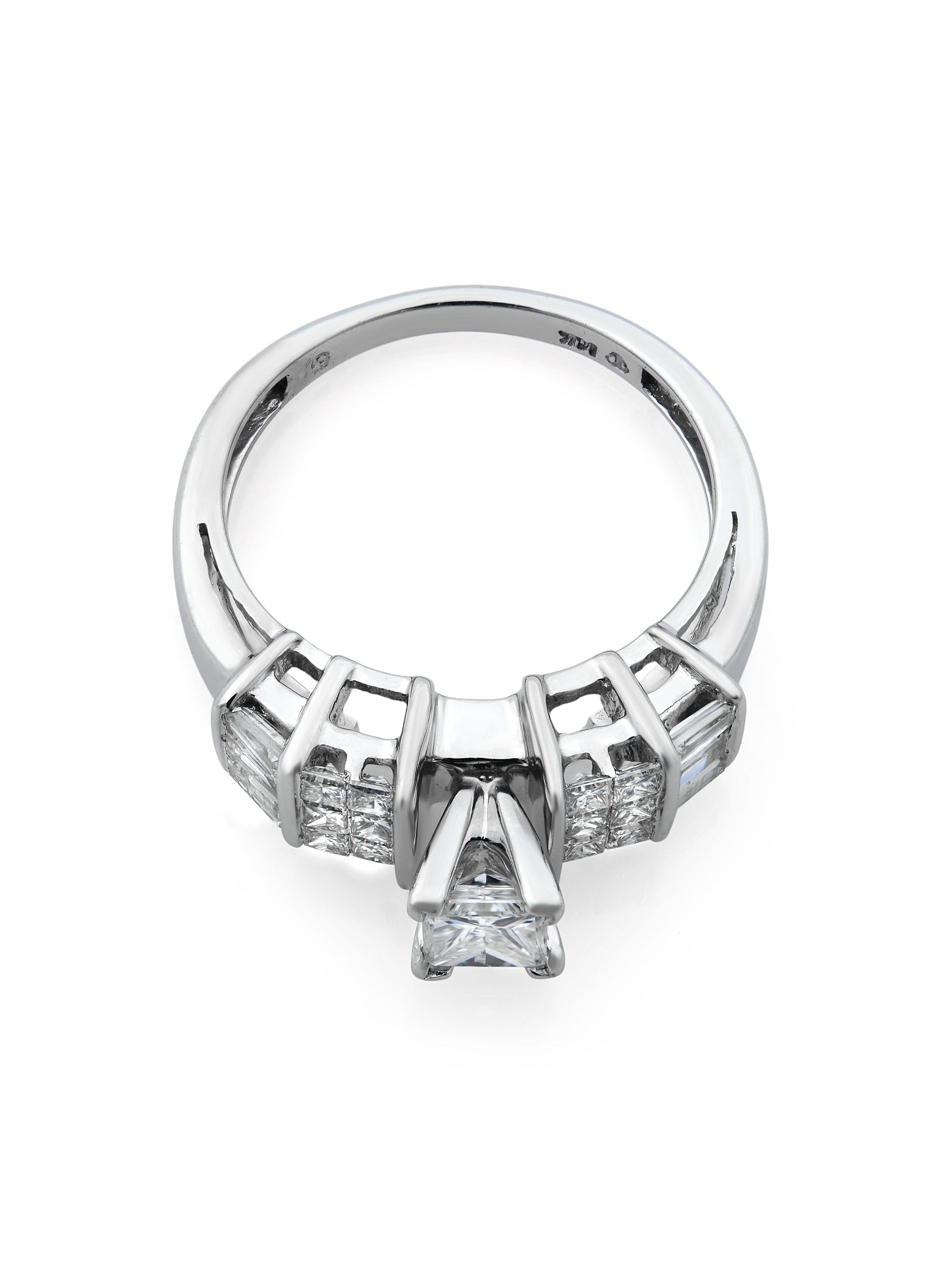 Princess Cut Diamond Engagement Ring 14K White Gold 1.00cts Size 7 Y263963