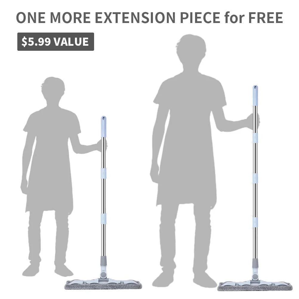 Microfiber Hardwood Floor Mop with 4 Washable Pads, 360 Rotation Flat Mop with Stainless Steel Handle O377