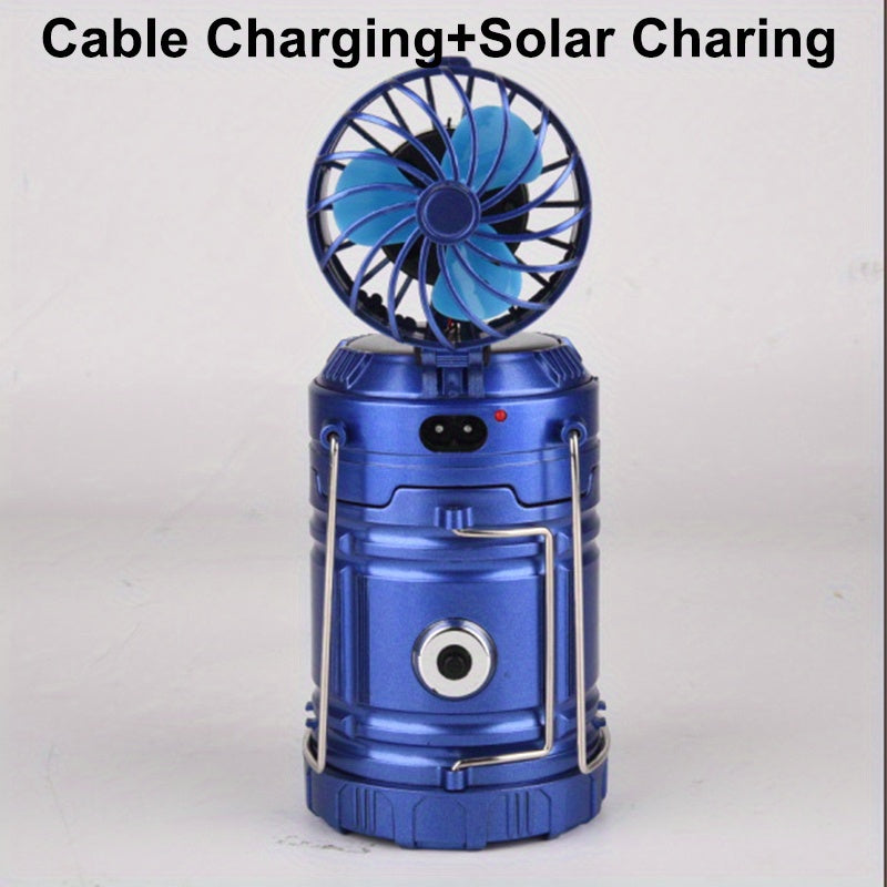 4-In-1 Solar Rechargeable Lantern With Fan And Mobile Phone Charging Port W402487