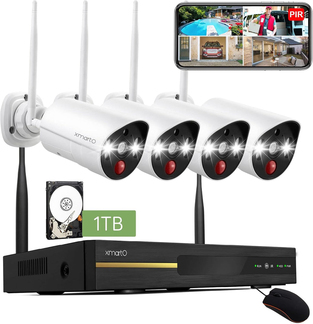 8CH 2K HD Wireless Security Camera System with Color Night Vision and 1TB HDD G2224