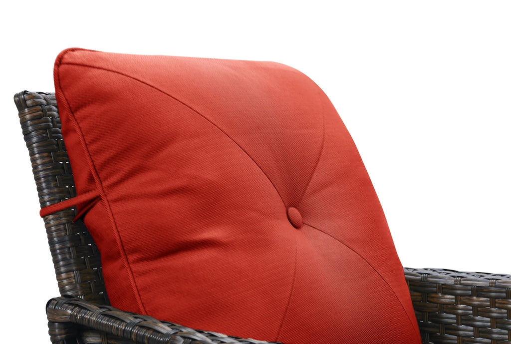 Red Cushioned Patio Chair Set of 2 C3851