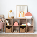 6 Cube Storage Organizer Bookcase, Natural Brown S6015