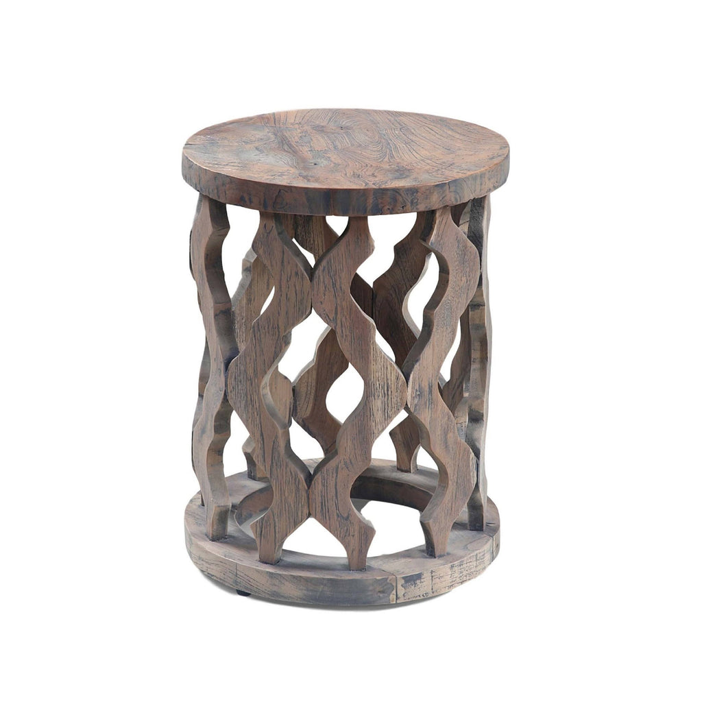 Carved Teak Wood Accent Table Y5005