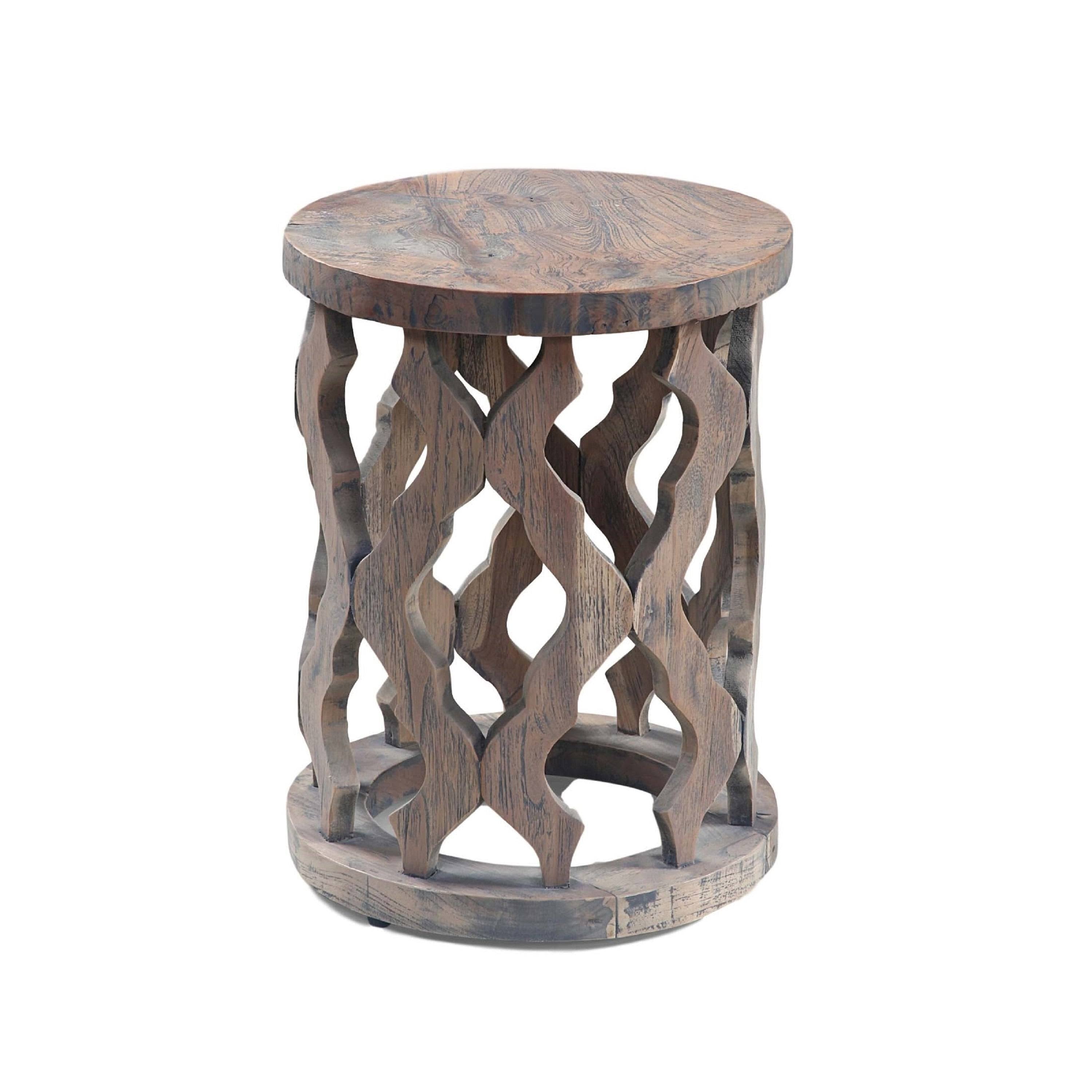 Carved Teak Wood Accent Table Y5005
