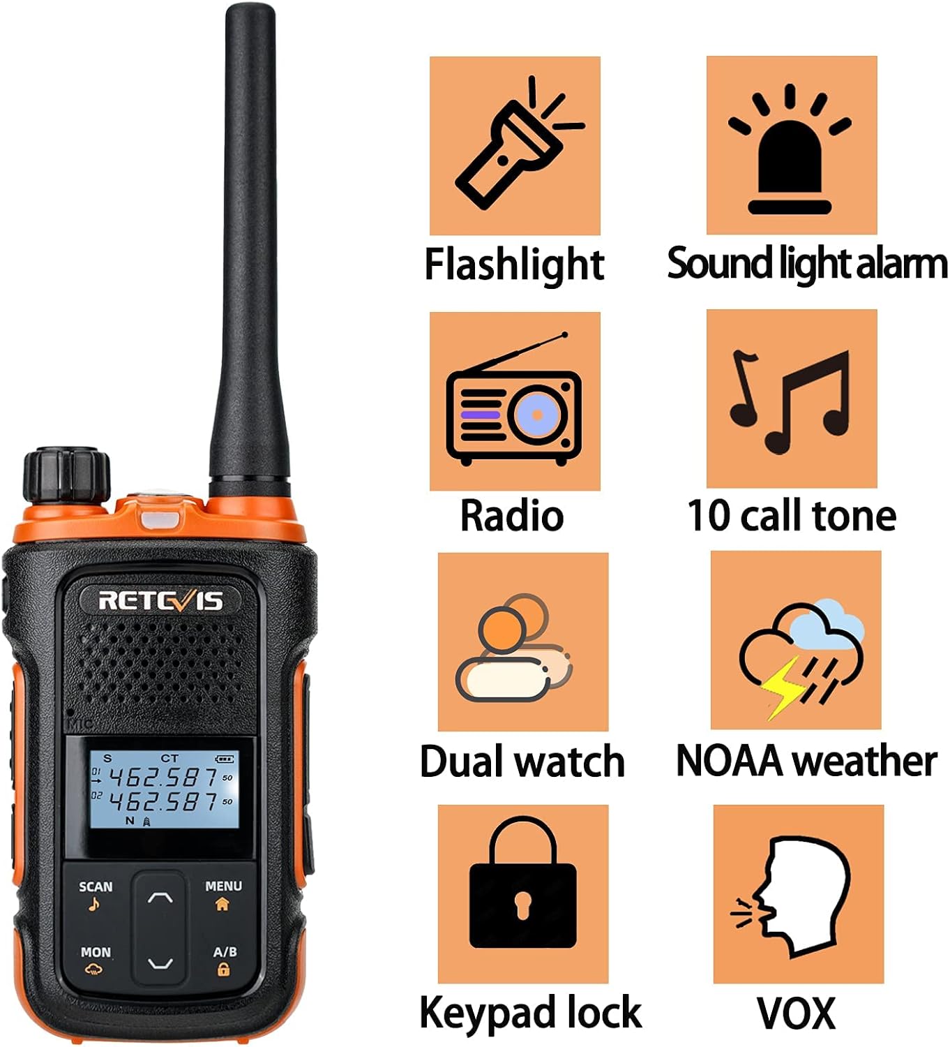 4 Pack Rechargeable 2 Way Radio with LCD Screen F11756