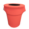 Coral Stretch Spandex Trash Can Cover 55 Gal Round Y17992