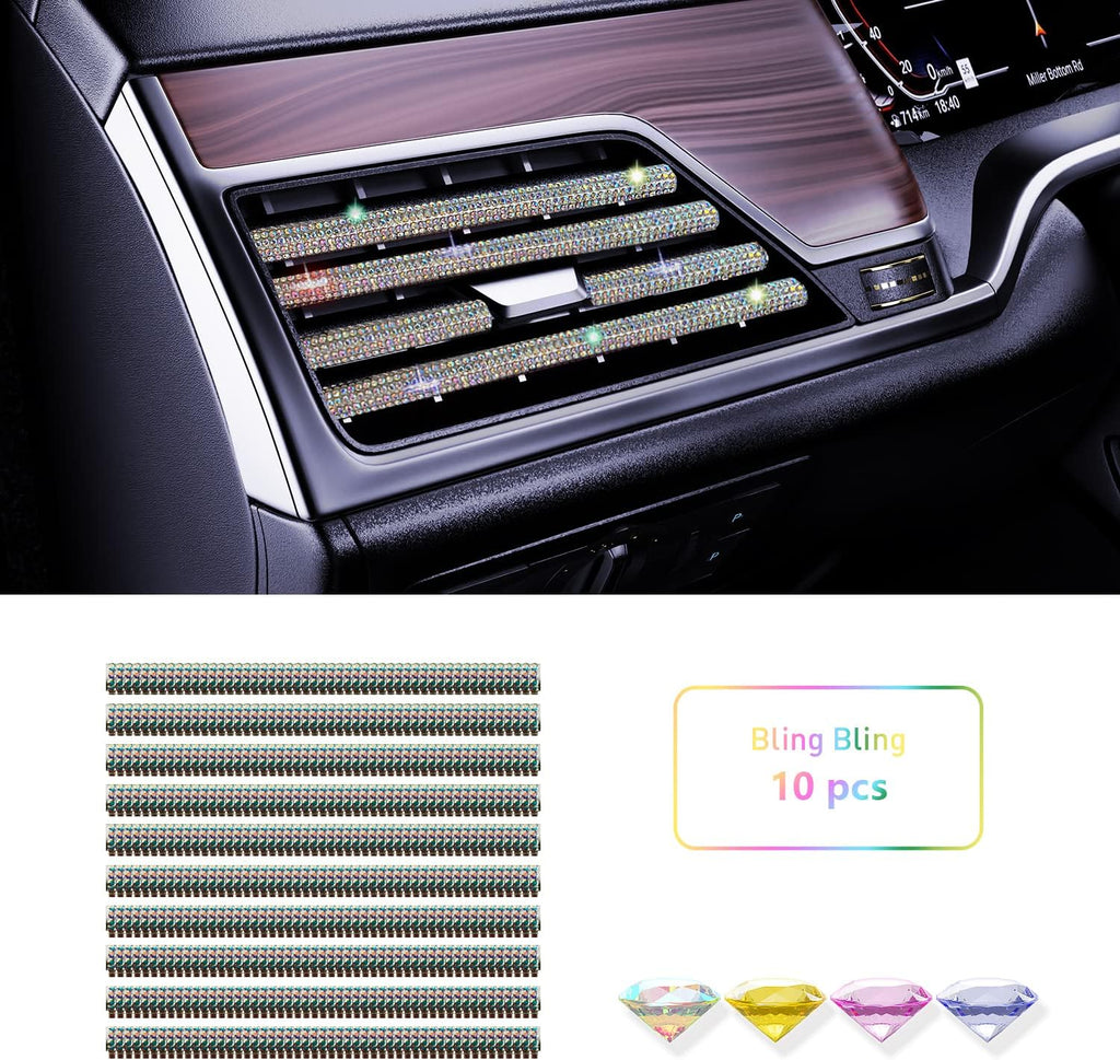 Pink Car Air Vent Decoration Trim Strips, Pack of 10 Q6854