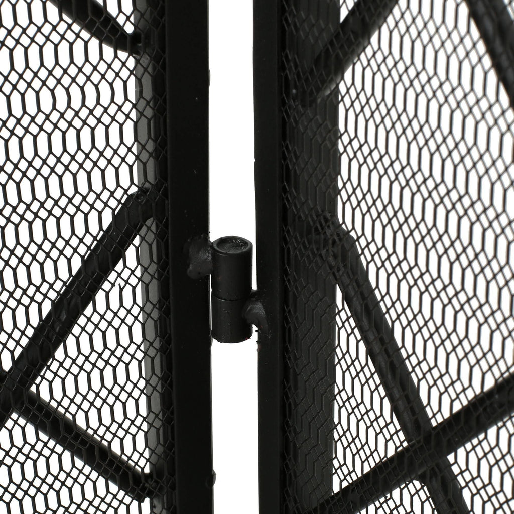 Black Contemporary Three Panel Fireplace Screen X852
