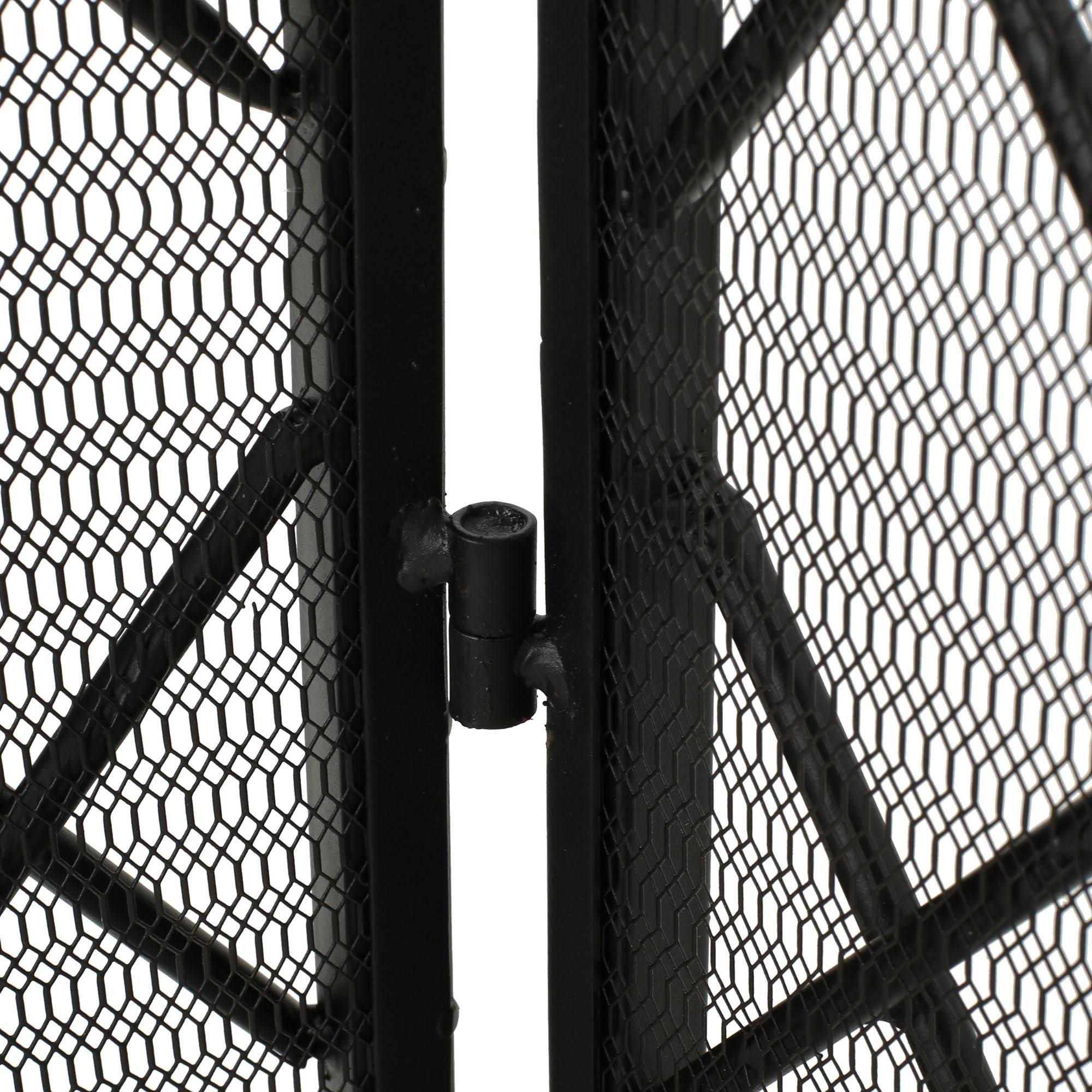 Black Contemporary Three Panel Fireplace Screen X852