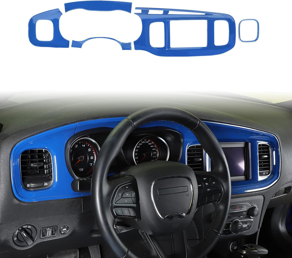 ABS Carbon Fiber 5pcs Dash Board Trim for Dodge Charger C702