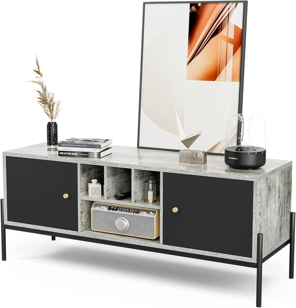 TV Stand with Storage and Open Shelves R234571
