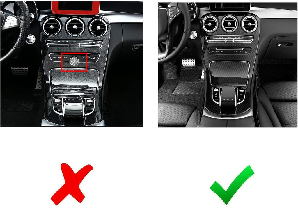 Carbon Fiber Pattern Gear Shift Panel Frame Cover Trim I906