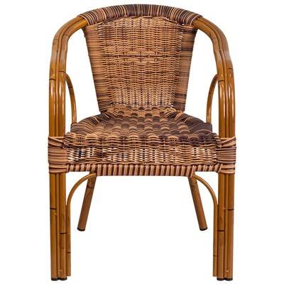 Stacking Patio Dining Armchair Brown Y3650