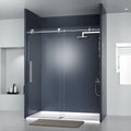 56 in. Frameless Sliding Shower Door, Clear Tempered Glass E766742