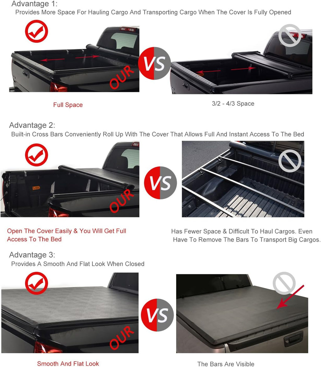 Lock & Roll up Soft Tonneau Cover Truck Bed H575385