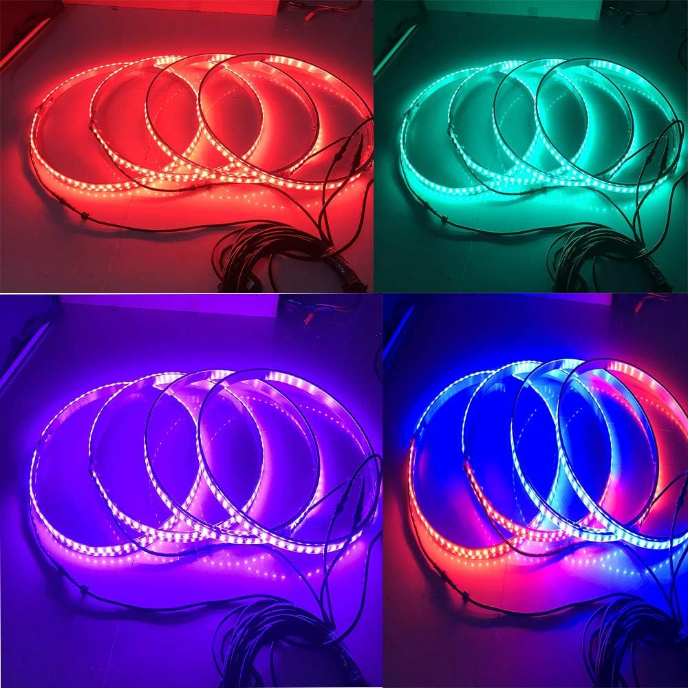 15.5 in 4 PCS 576 LEDs Double-Sided RGBW Wheel Rim Light Kit Q3432