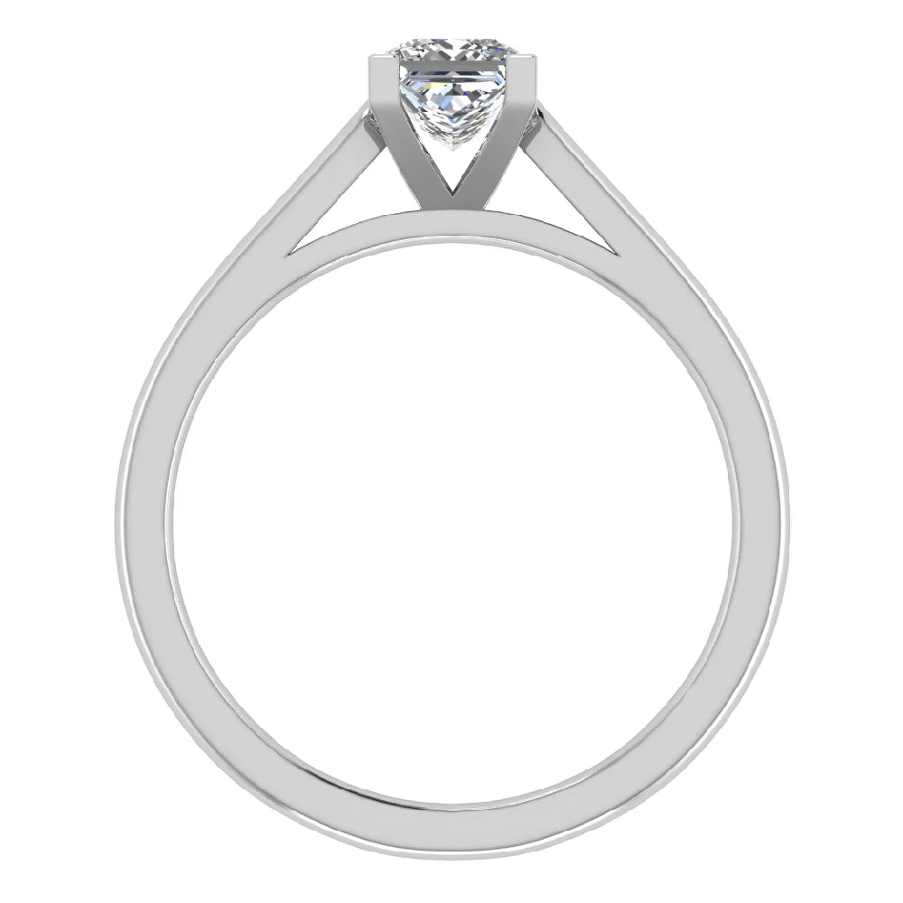 18K White Gold Princess Solitaire Diamond Ring 0.50 Carat S4838