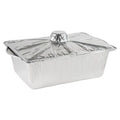 12 CT Disposable Aluminum Rectangle Pots with Lids O754