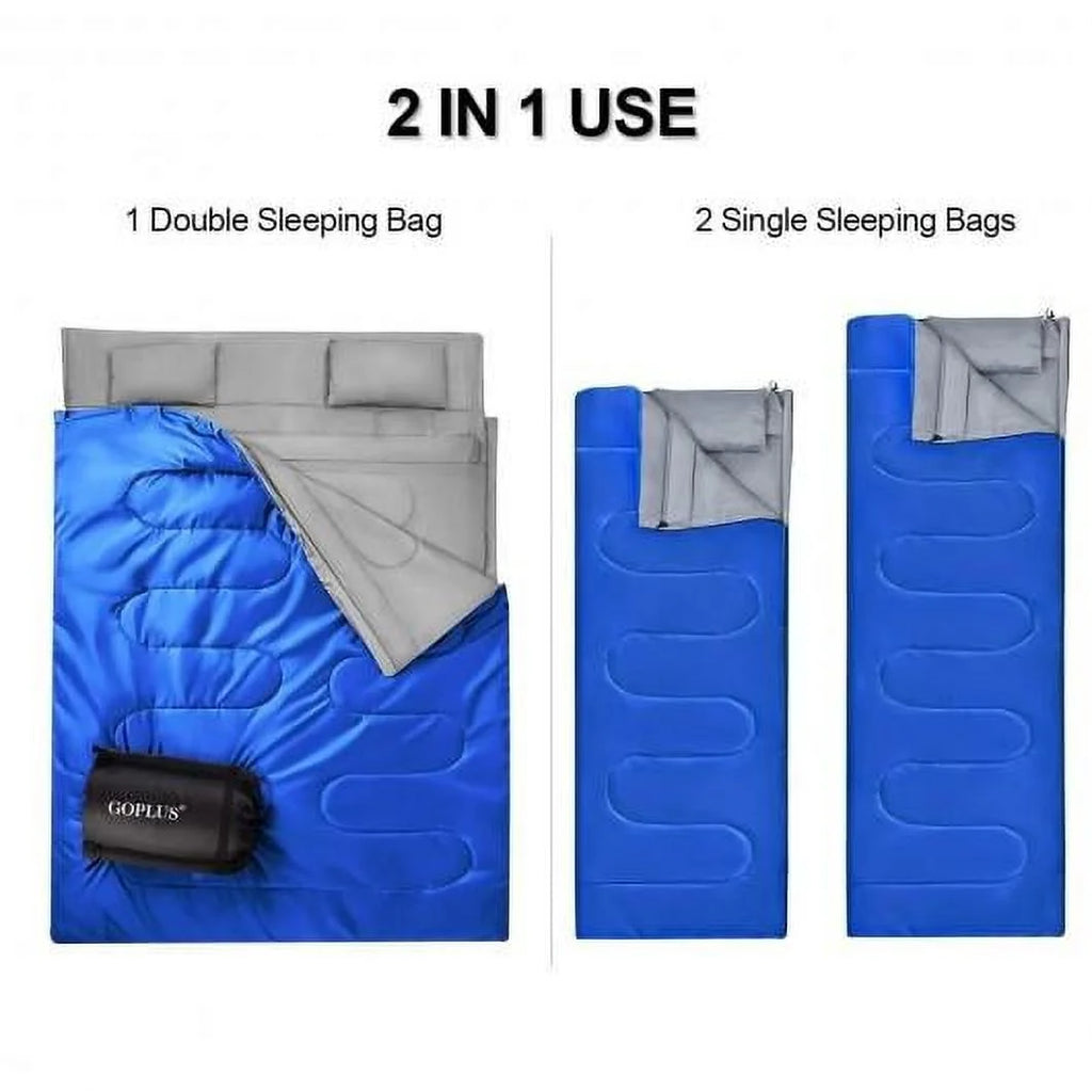 2 Person Waterproof Sleeping Bag with 2 Pillows A453