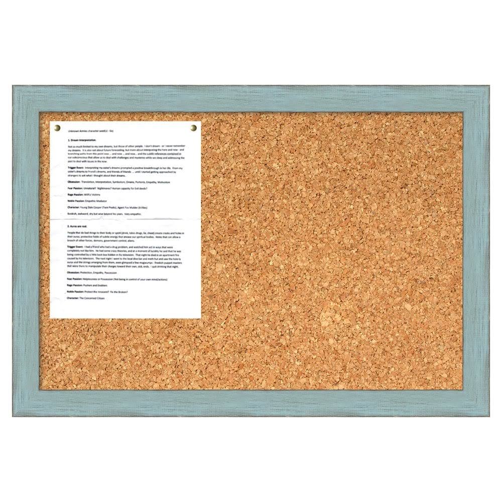 Sky Blue Rustic Framed Cork Board A4907