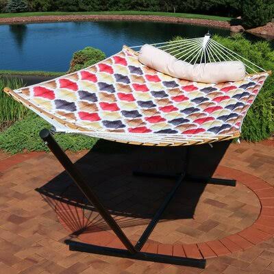Red/Gold/Brown Double Spreader Bar Hammock U91022