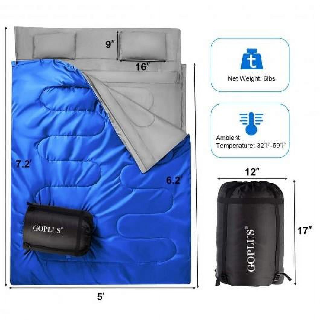 2 Person Waterproof Sleeping Bag with 2 Pillows A453