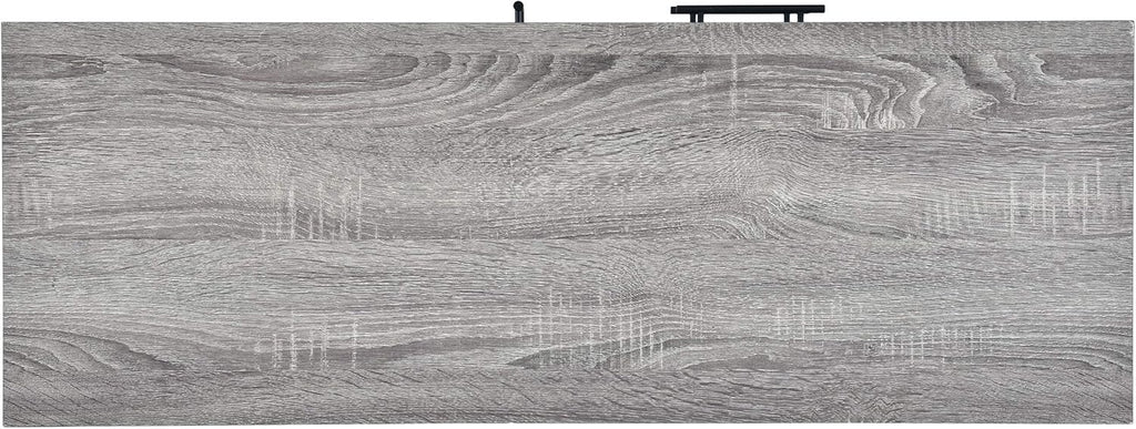 Brown Oak Black 6 Shelf Cabinet Q426953