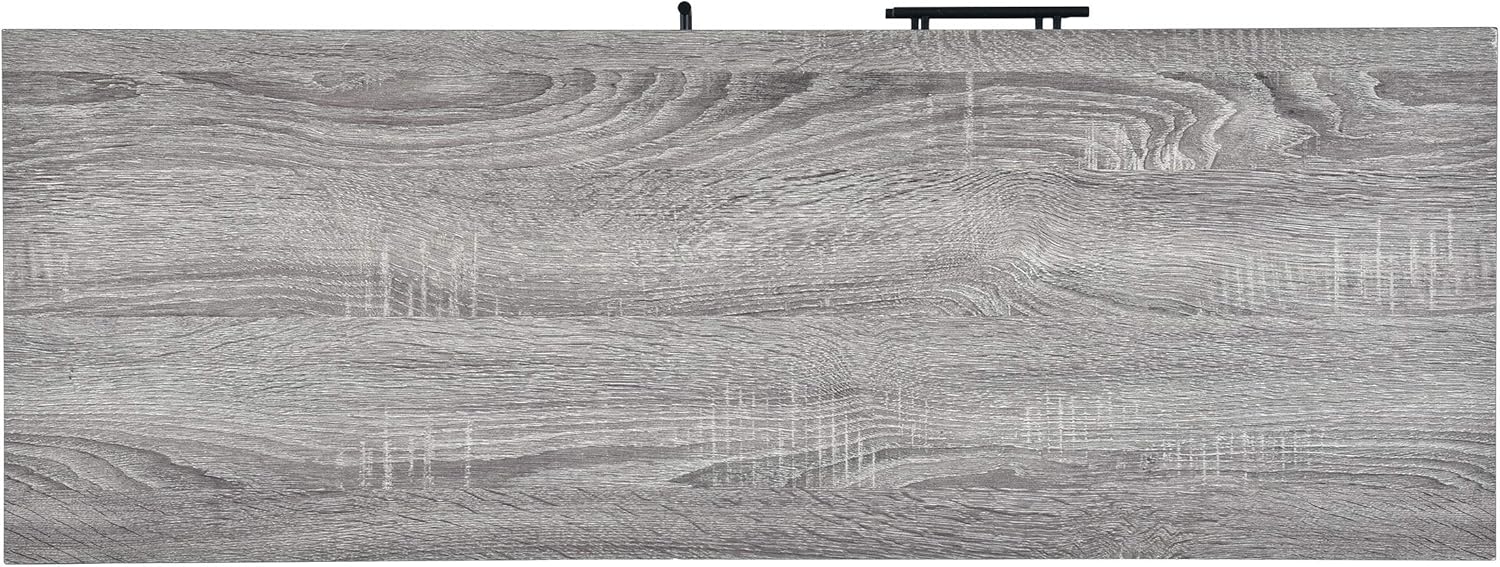 Brown Oak Black 6 Shelf Cabinet Q426953
