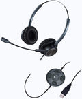 USB Headset with Noise Cancelling Microphone, Mono PC Headset with Busy Light Indicator X464