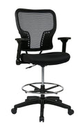 Deluxe AirGrid Back Padded Mesh Seat with Pneumatic Seat Height Adjustment and 4-Way Adjustable Flip Arms O166