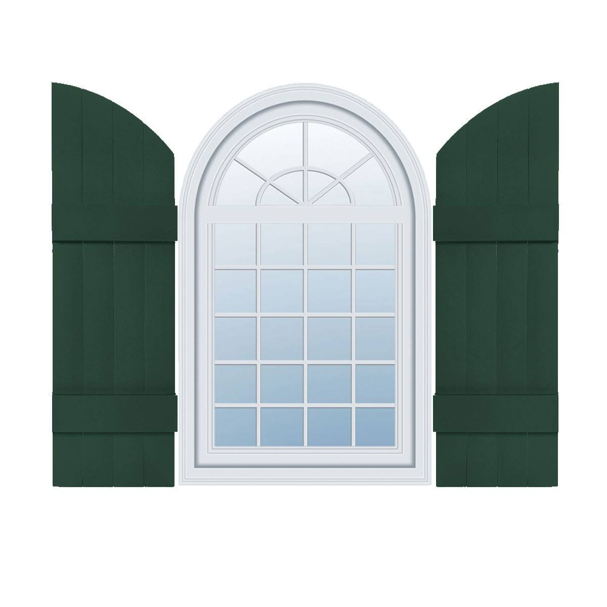 14 inchw x 57 inchh Vinyl Four Board Joined Arch Top Shutters X276583
