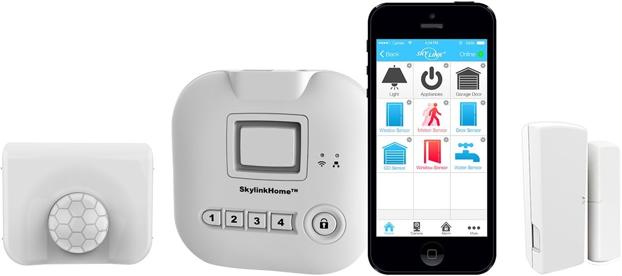 Wireless Home Alarm Kit 9-Piece with Hub, Door Window Sensors, Motion Sensor, Keypad and Keyfob R5163